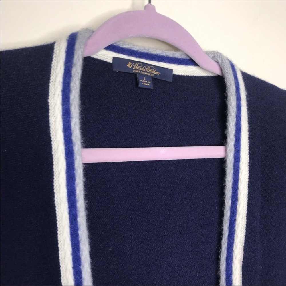 BROOKS BROTHERS 100% Pure Cashmere Cardigan Size L - Picture 2 of 6